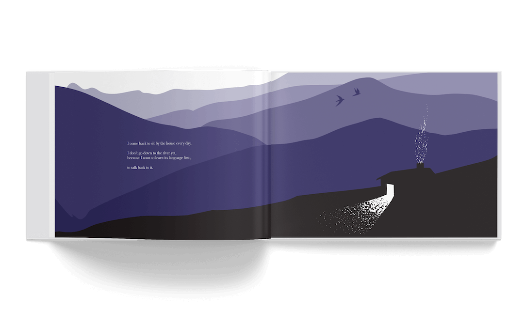 A view of a set of pages inside The Fisher Of Perch including an illustration, designed by Design Foundry