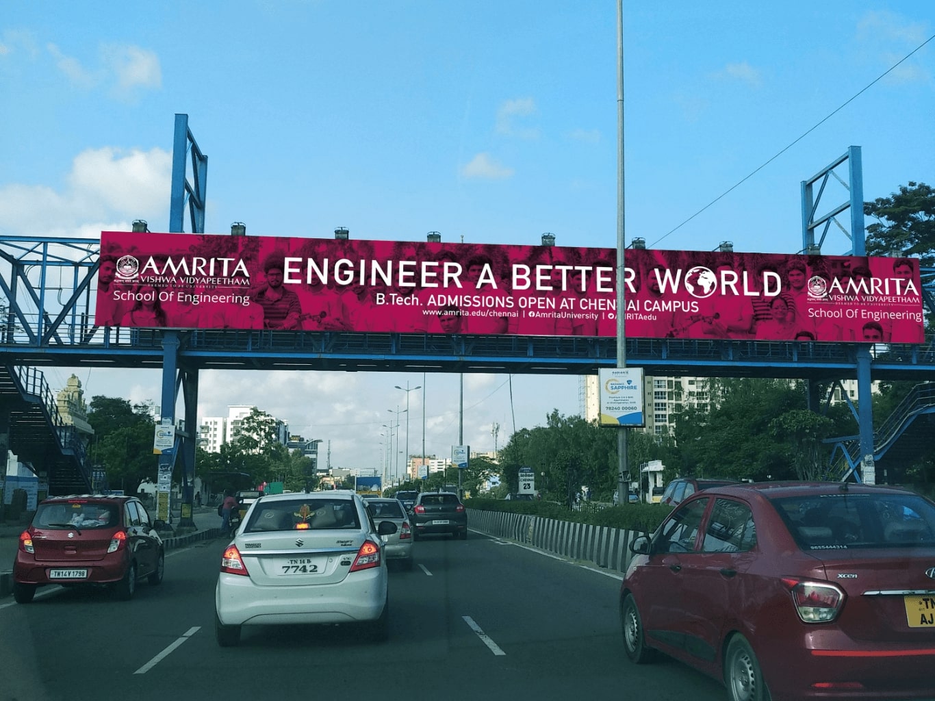 Hoarding designed by Design Foundry for Amrita's Engineer A Better World campaign