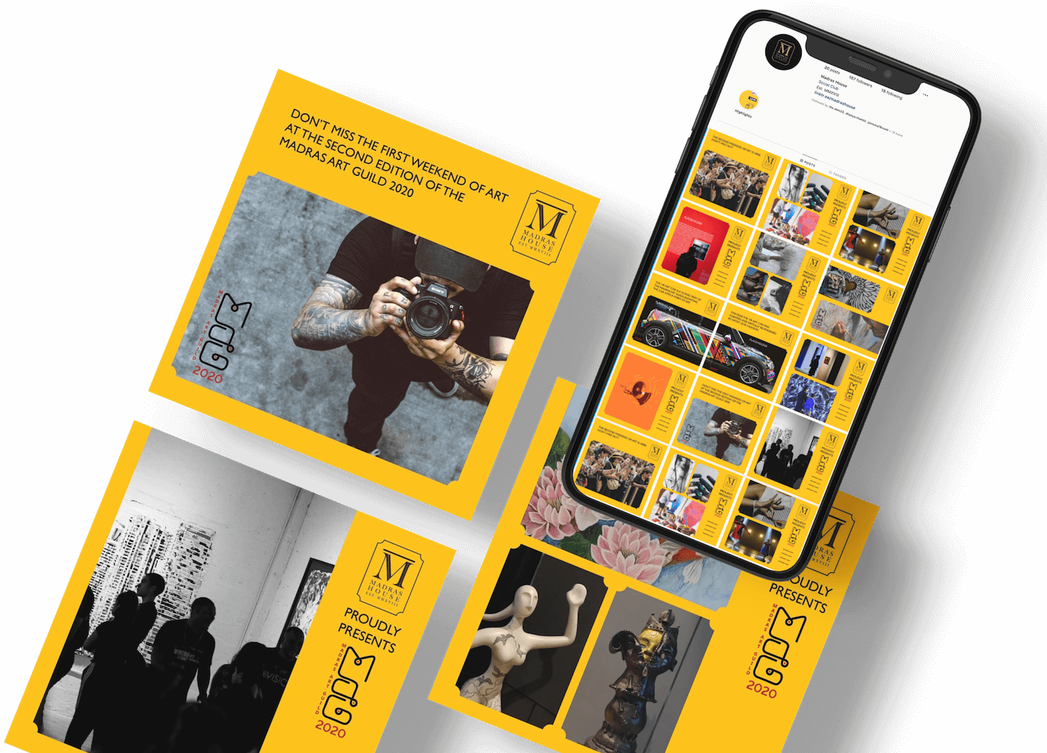 Mockup on Instagram posts made for Madras House by Design Foundry during Madras Art Guild 2020